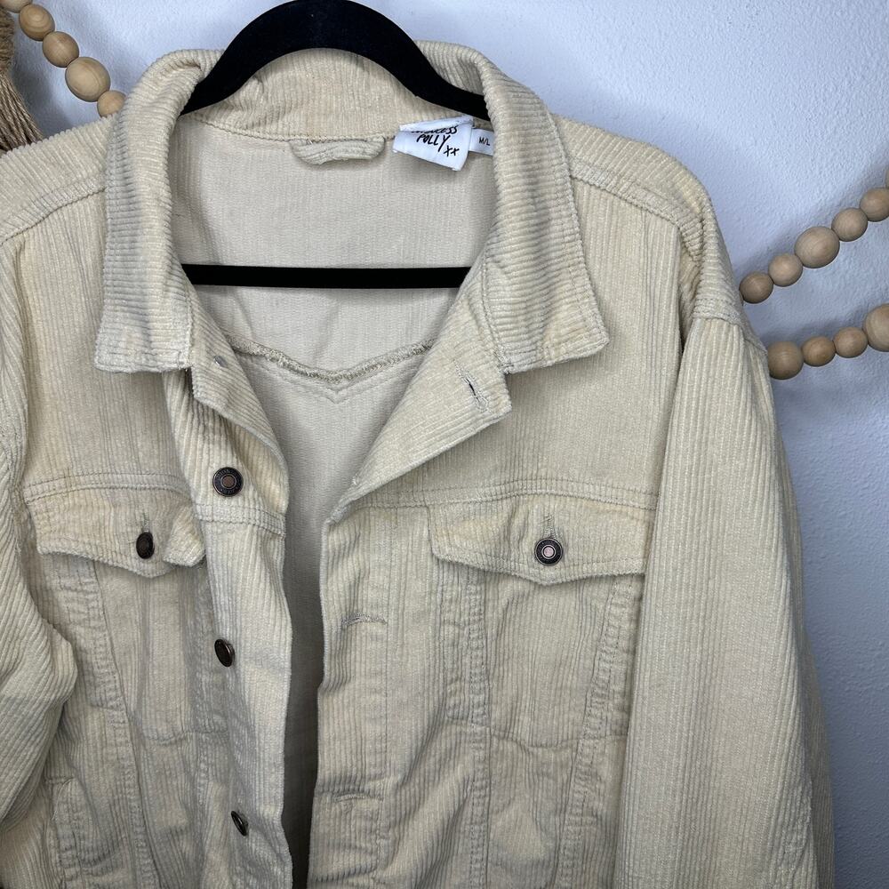 Princess Polly Tan Corduroy Button Down Shacket Jacket - Picture 2 of 5